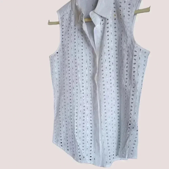 Suzy Shier Cotton Eyelet design Sleeveless Top  Small - Picture 5 of 7